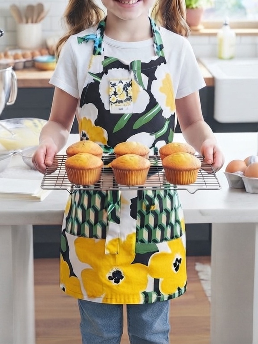 New DVF x Target Kids’ Cooking Apron Arrow Geo Poppy Print NWT Maximalist Floral